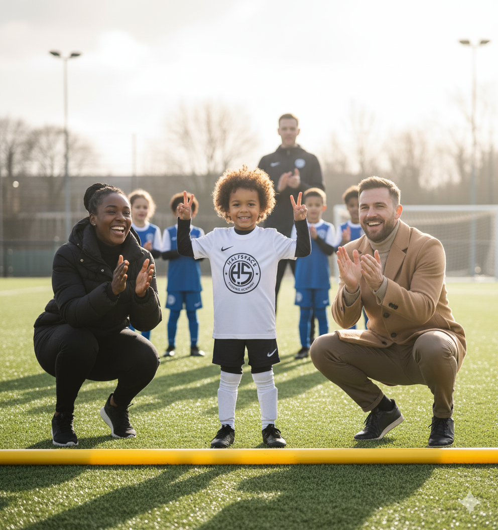Parents supporting players pitch-side